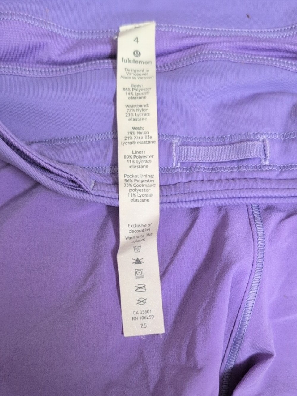 lululemon athletica Sz 4 Speed Up Mid-Rise Lined Short 4" Purple Jubilee - Picture 2 of 4